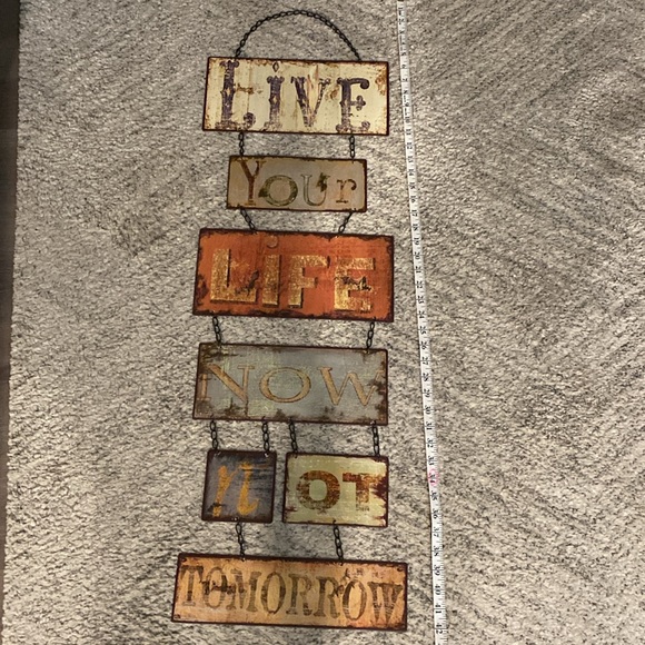 XL Metal Sign Wall Decor LIVE LIFE Anthropologie Crate & Barrel Pottery Barn 42” - Picture 5 of 12